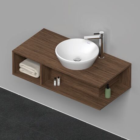 Console vanity unit wall-mounted, DE493902121 Walnut dark Matt, Decor