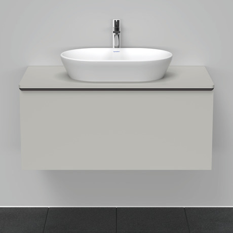 Szafka podumywalkowa do konsoli, DE494800707 Szary beton szkło matowe Dekor, Uchwyt Czarny diament