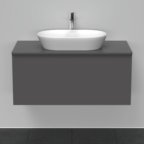 Szafka podumywalkowa do konsoli, DE494804949 Grafit szkło matowe Dekor, Uchwyt Czarny diament