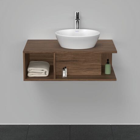 Console vanity unit wall-mounted, DE495802121 Walnut dark Matt, Decor