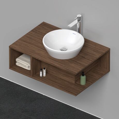 Console vanity unit wall-mounted, DE495802121 Walnut dark Matt, Decor