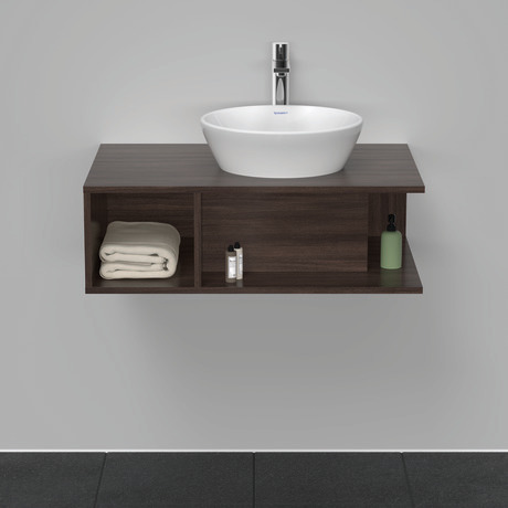Mueble bajo lavabo para encimera, DE495805353 Castaño oscuro Mate, Decoración