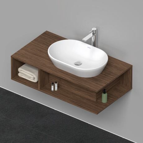 Console vanity unit wall-mounted, DE495902121 Walnut dark Matt, Decor