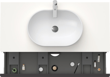 Szafka podumywalkowa do konsoli, DE496902222 Biały Błyszczący Dekor, Uchwyt Czarny diament