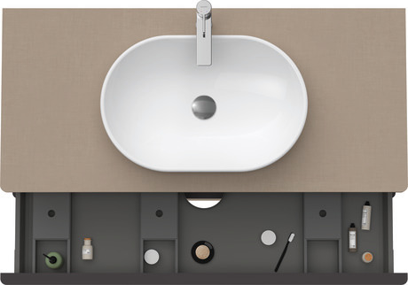 Szafka podumywalkowa do konsoli, DE496907575 Len szkło matowe Dekor, Uchwyt Czarny diament