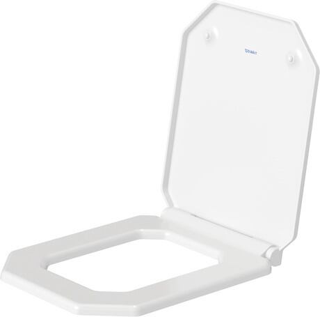 Toilet seat, 0064890000 White High Gloss, Removable Seat, Hinge colour: Stainless steel