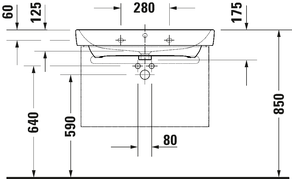 Vanity unit wall-mounted, N14383