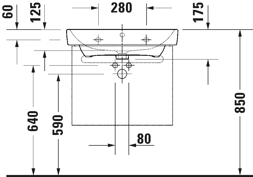 Vanity unit wall-mounted, N14382