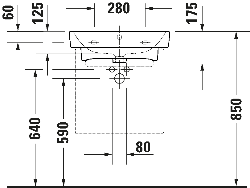 Vanity unit wall-mounted, N14380