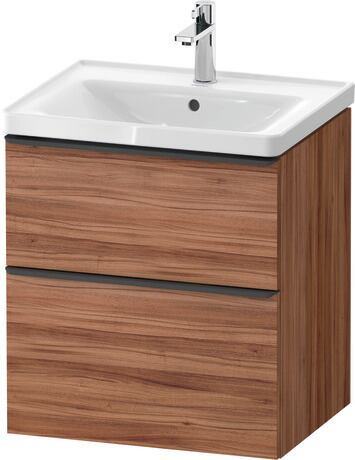 Vanity unit wall-mounted, DE43590BD790000 Walnut Matt, Decor, Handle Diamond black