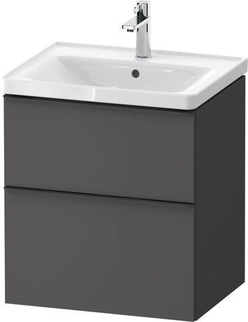 Vanity unit wall-mounted, DE43590BD490000 Graphite Matt, Decor, Handle Diamond black