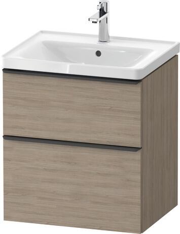 Vanity unit wall-mounted, DE43590BD350000 Oak terra Matt, Decor, Handle Diamond black