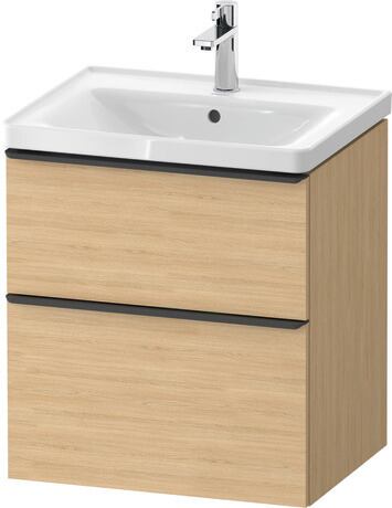 Vanity unit wall-mounted, DE43590BD300000 Natural oak Matt, Decor, Handle Diamond black