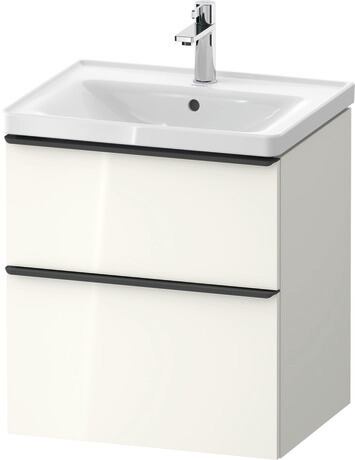 Vanity unit wall-mounted, DE43590BD220000 White High Gloss, Decor, Handle Diamond black