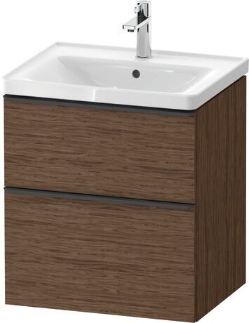 Vanity unit wall-mounted, DE43590BD210000 Walnut dark Matt, Decor, Handle Diamond black