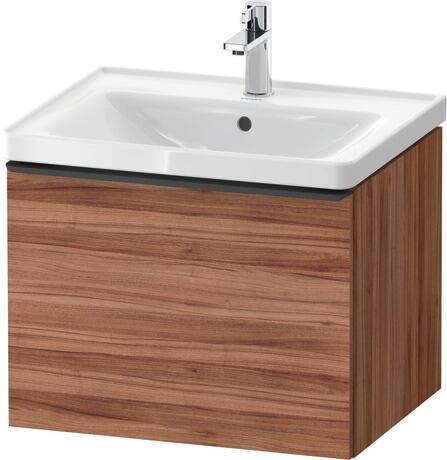 Vanity unit wall-mounted, DE42490BD790000 Walnut Matt, Decor, Handle Diamond black