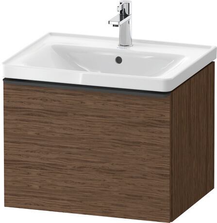 Vanity unit wall-mounted, DE42490BD210000 Walnut dark Matt, Decor, Handle Diamond black