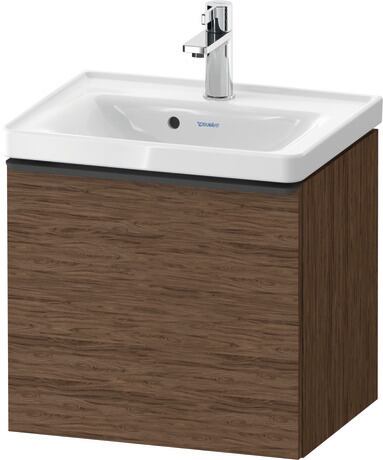 Vanity unit wall-mounted, DE42480BD210000 Walnut dark Matt, Decor, Handle Diamond black