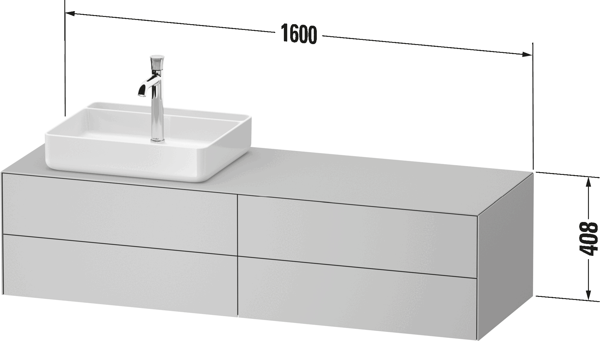 Console vanity unit wall-mounted, WT4867 L/R