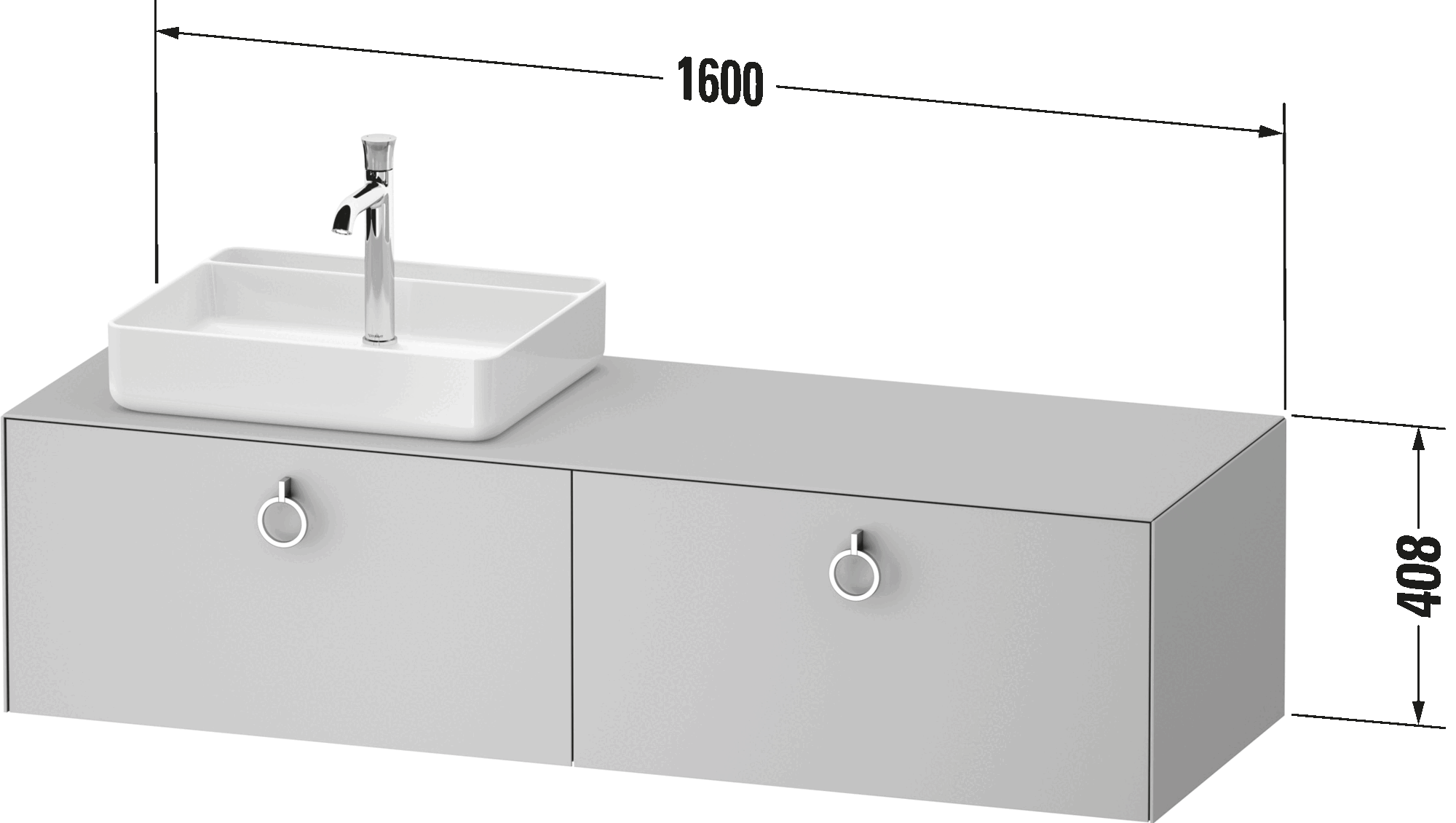 Console vanity unit wall-mounted, WT4890 L/R