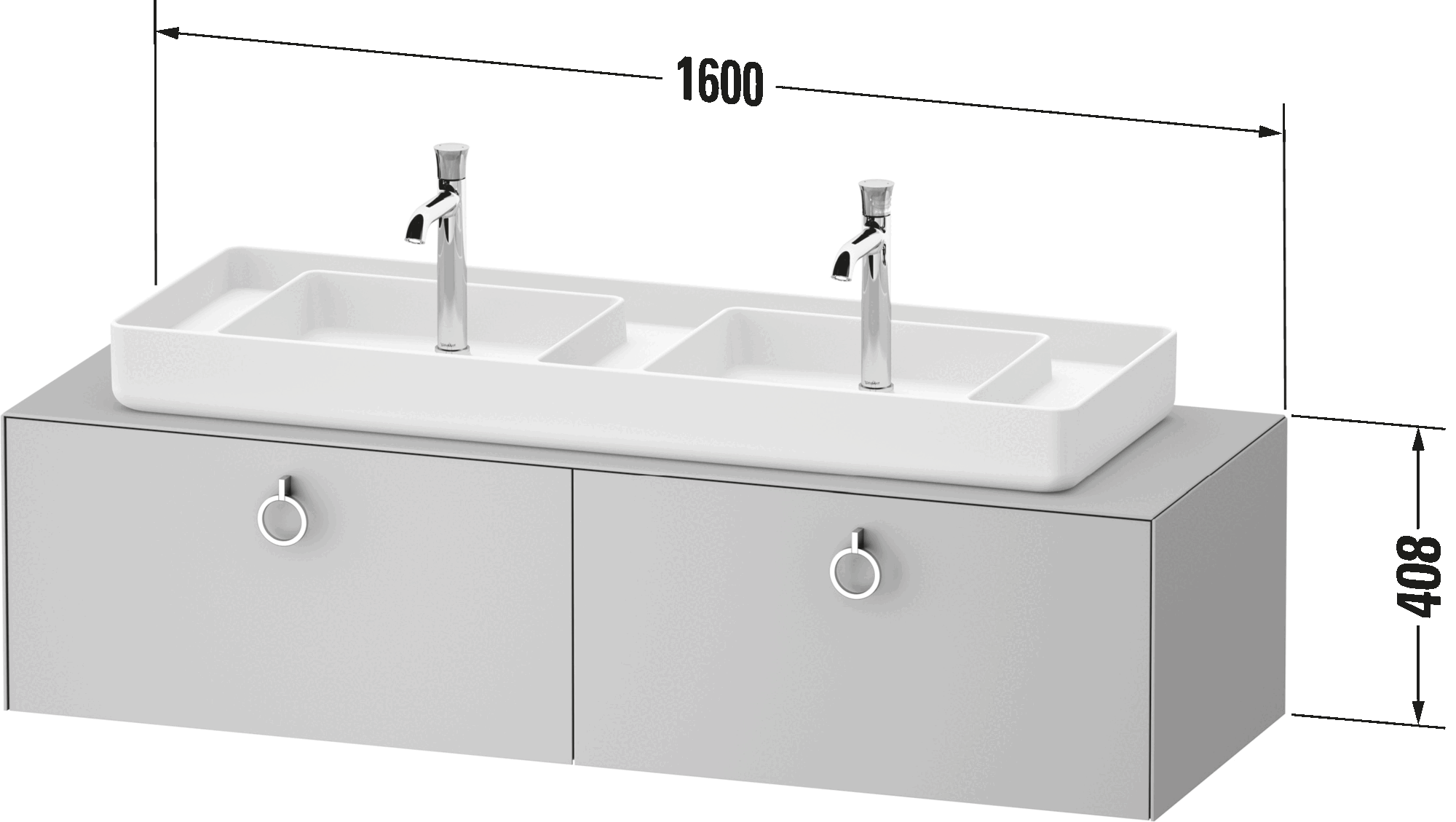 Console vanity unit wall-mounted, WT4892