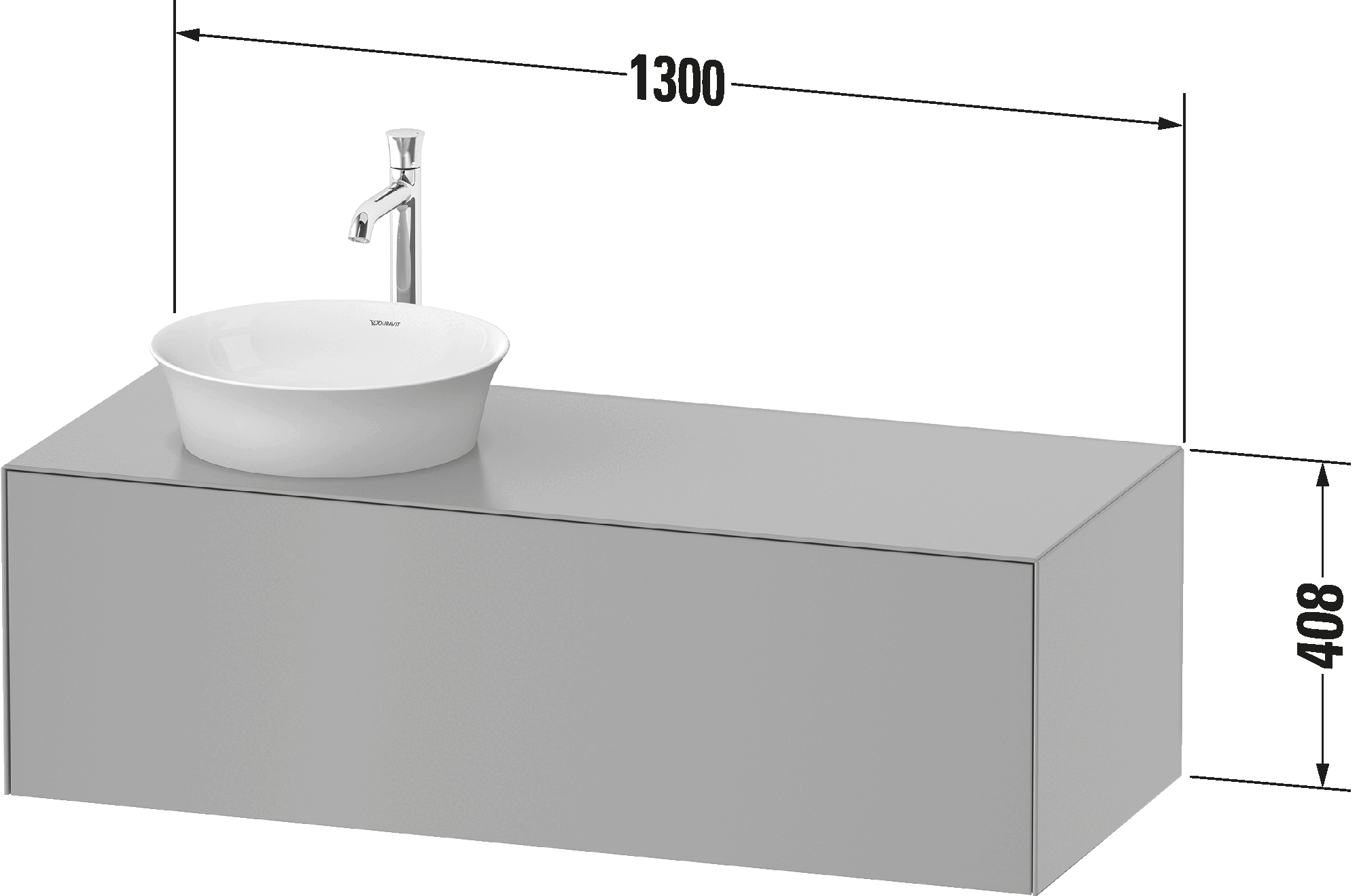 Console vanity unit wall-mounted, WT4977 L/M/R