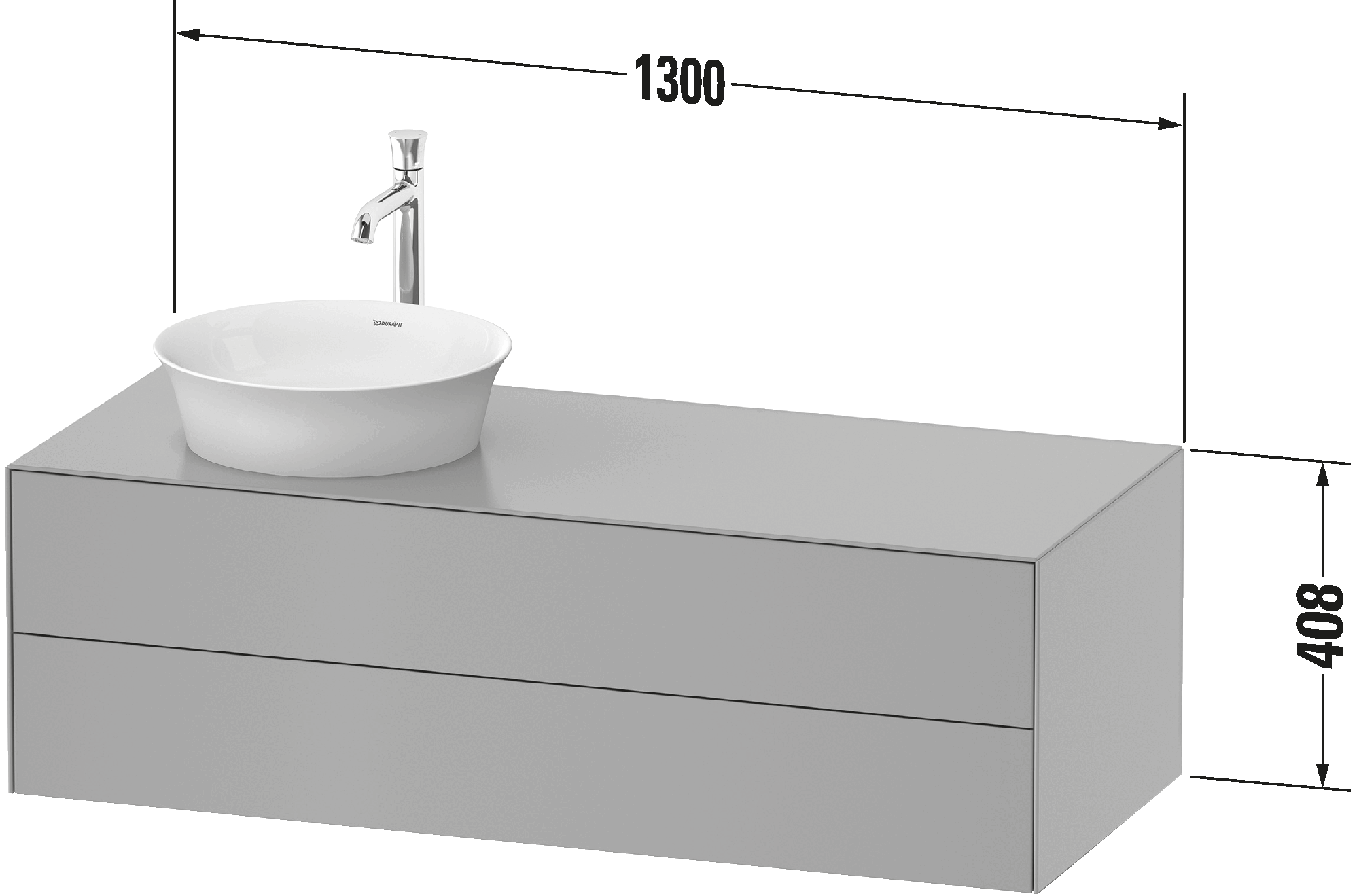 Console vanity unit wall-mounted, WT4987 L/M/R