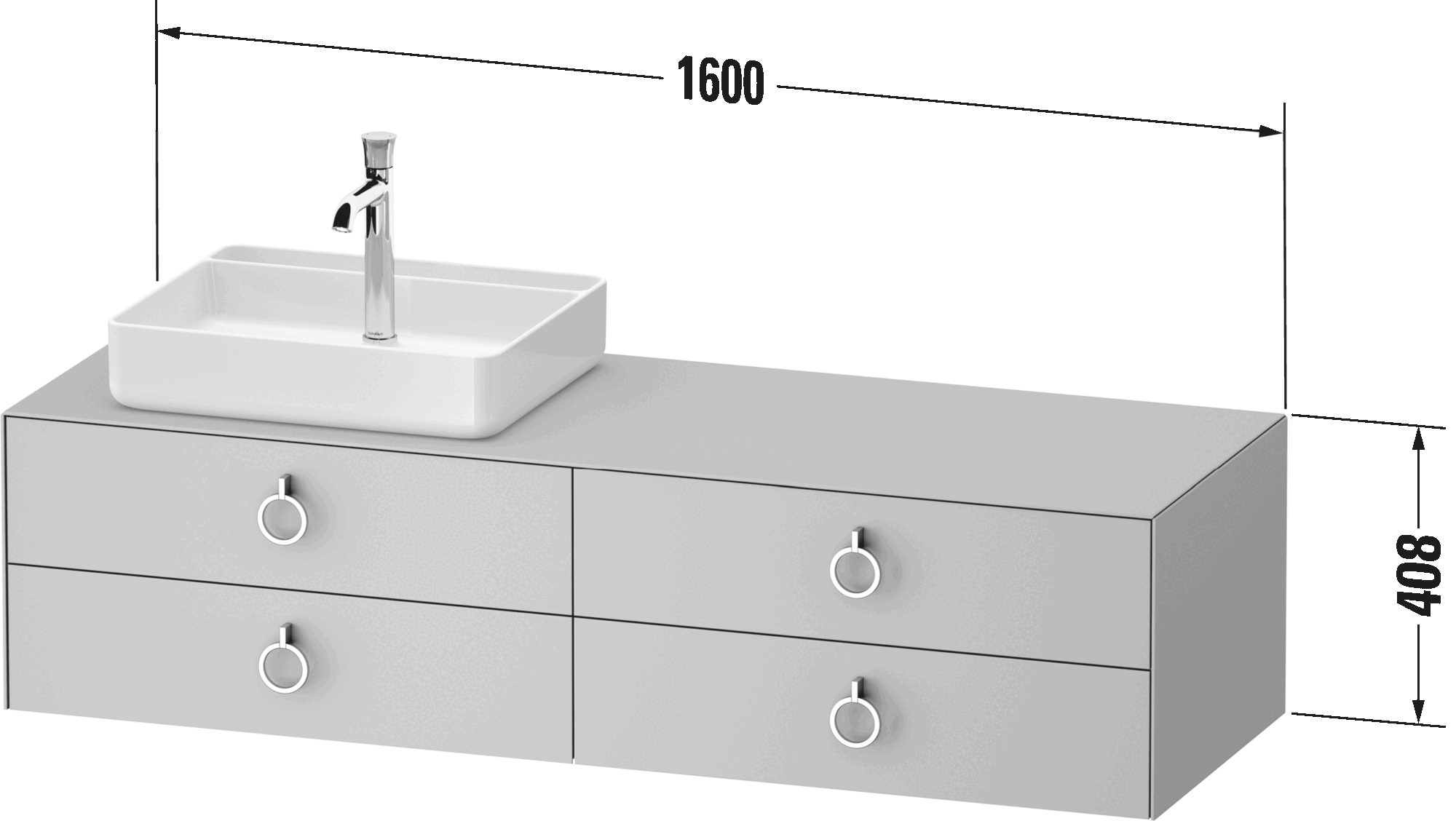 Console vanity unit wall-mounted, WT4995 L/R