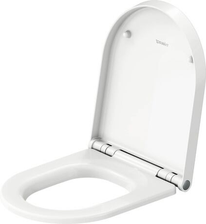 Toilet seat, 0027090000 White High Gloss, Hinge colour: Stainless steel, Wrap over