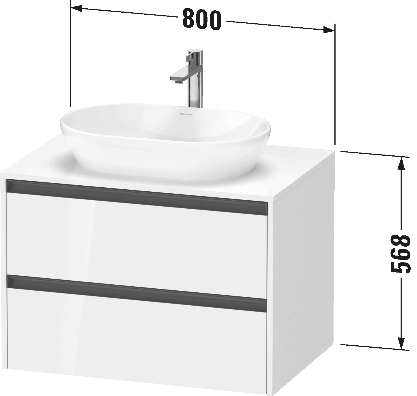 Console vanity unit wall-mounted, K24895