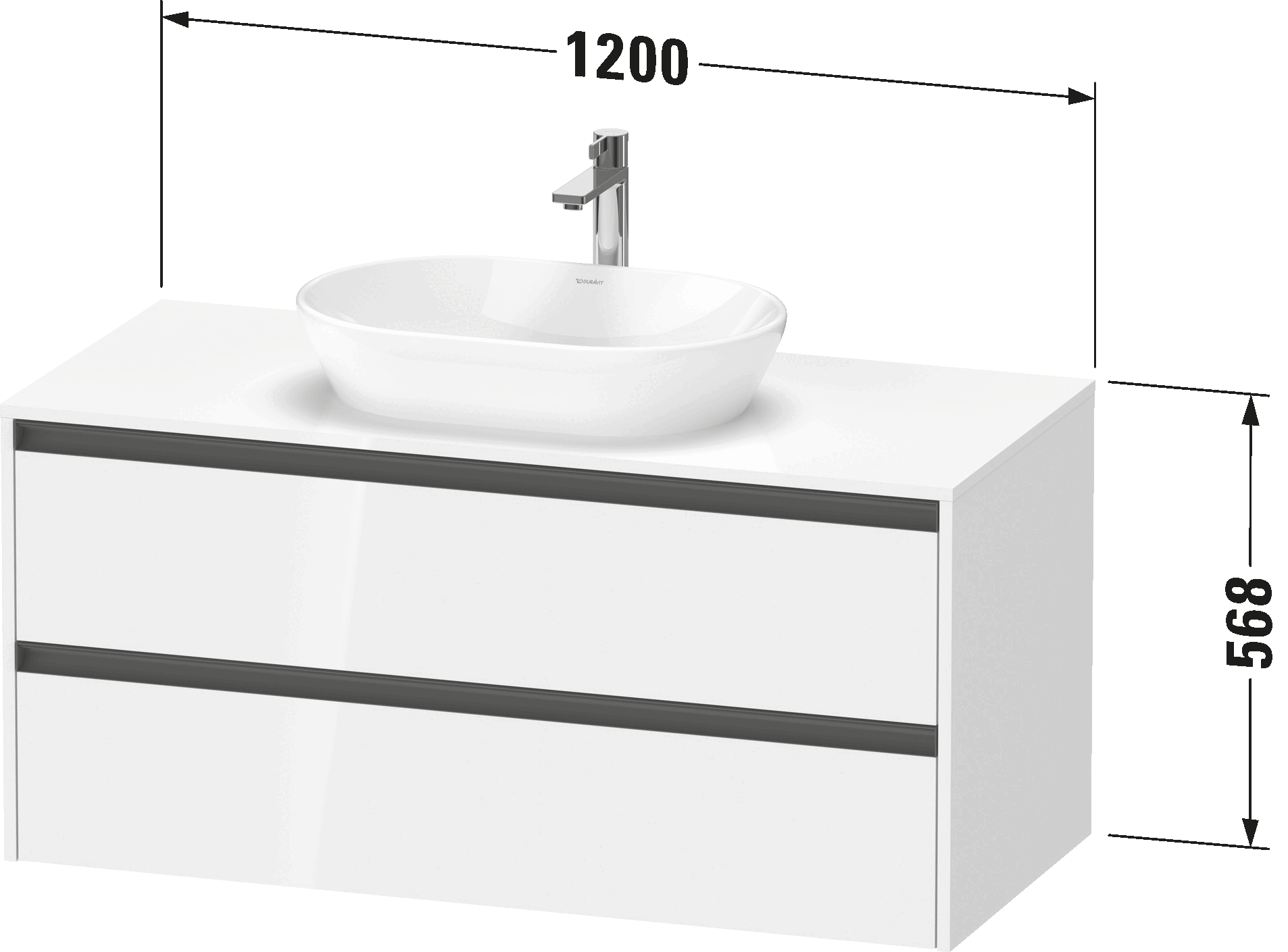 Console vanity unit wall-mounted, K24897