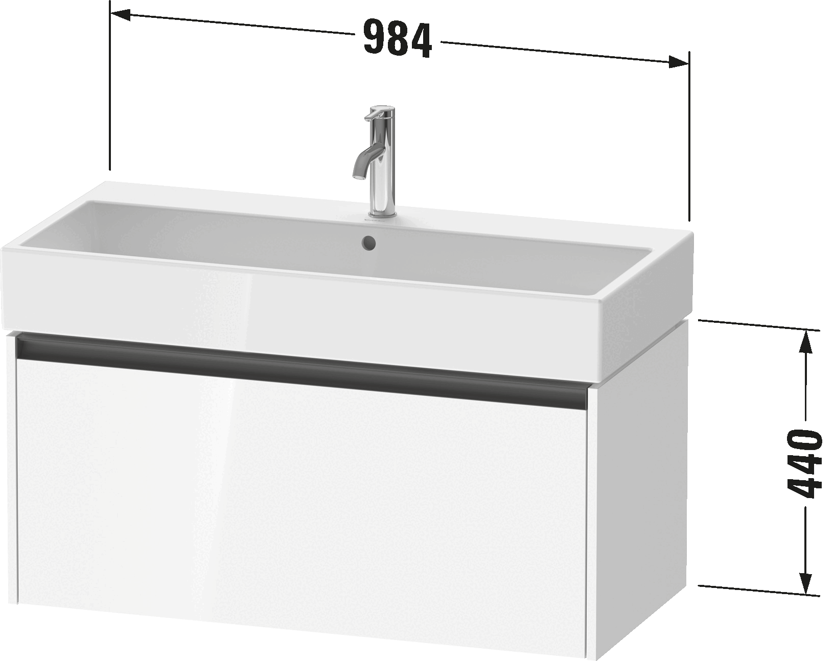 Vanity unit wall-mounted, K25078