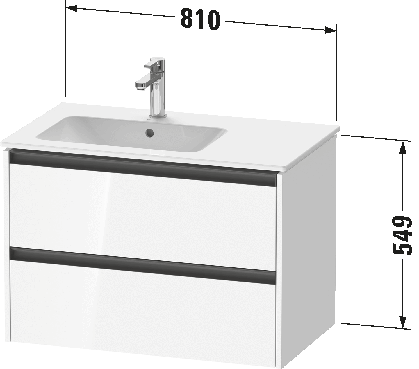 Vanity unit wall-mounted, K25267