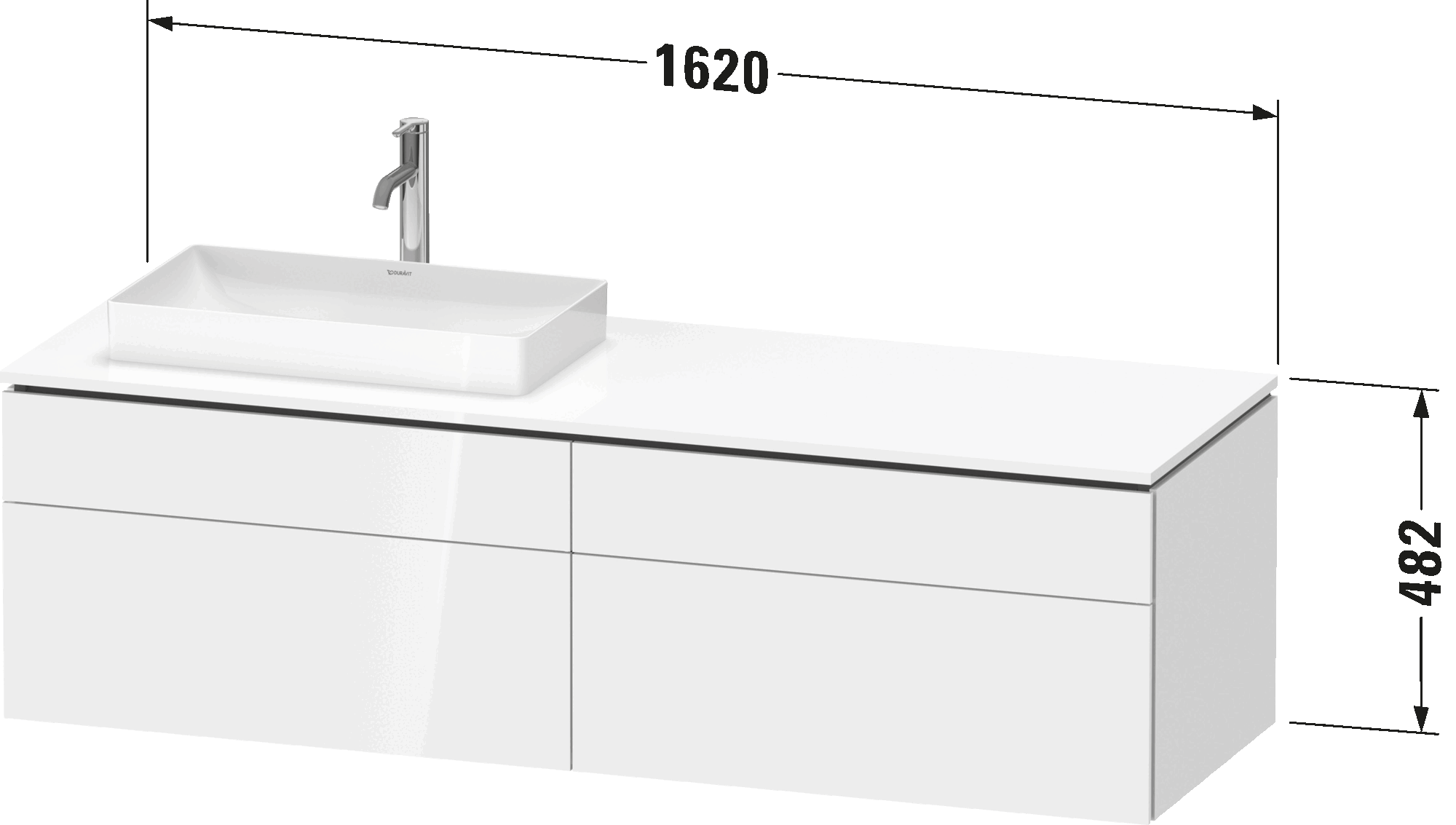 Console vanity unit wall-mounted, LC4871 L/R