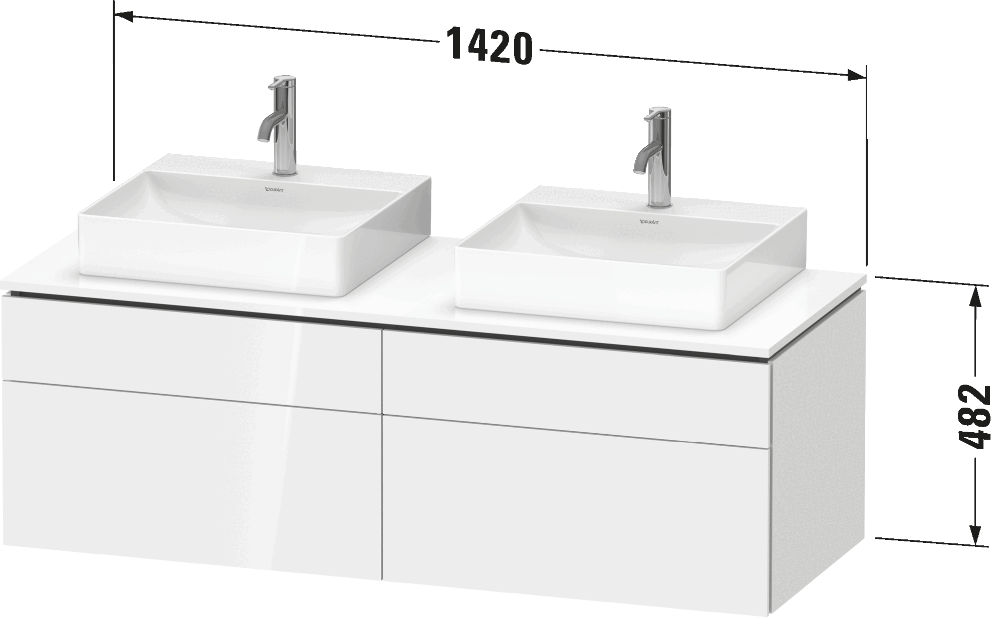 Console vanity unit wall-mounted, LC4872 B