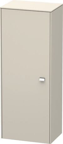 Semi-tall cabinet Individual, BR1341L1091 Hinge position: Left, taupe Matt, Decor, Handle Chrome