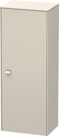 Semi-tall cabinet Individual, BR1341R1091 Hinge position: Right, taupe Matt, Decor, Handle Chrome