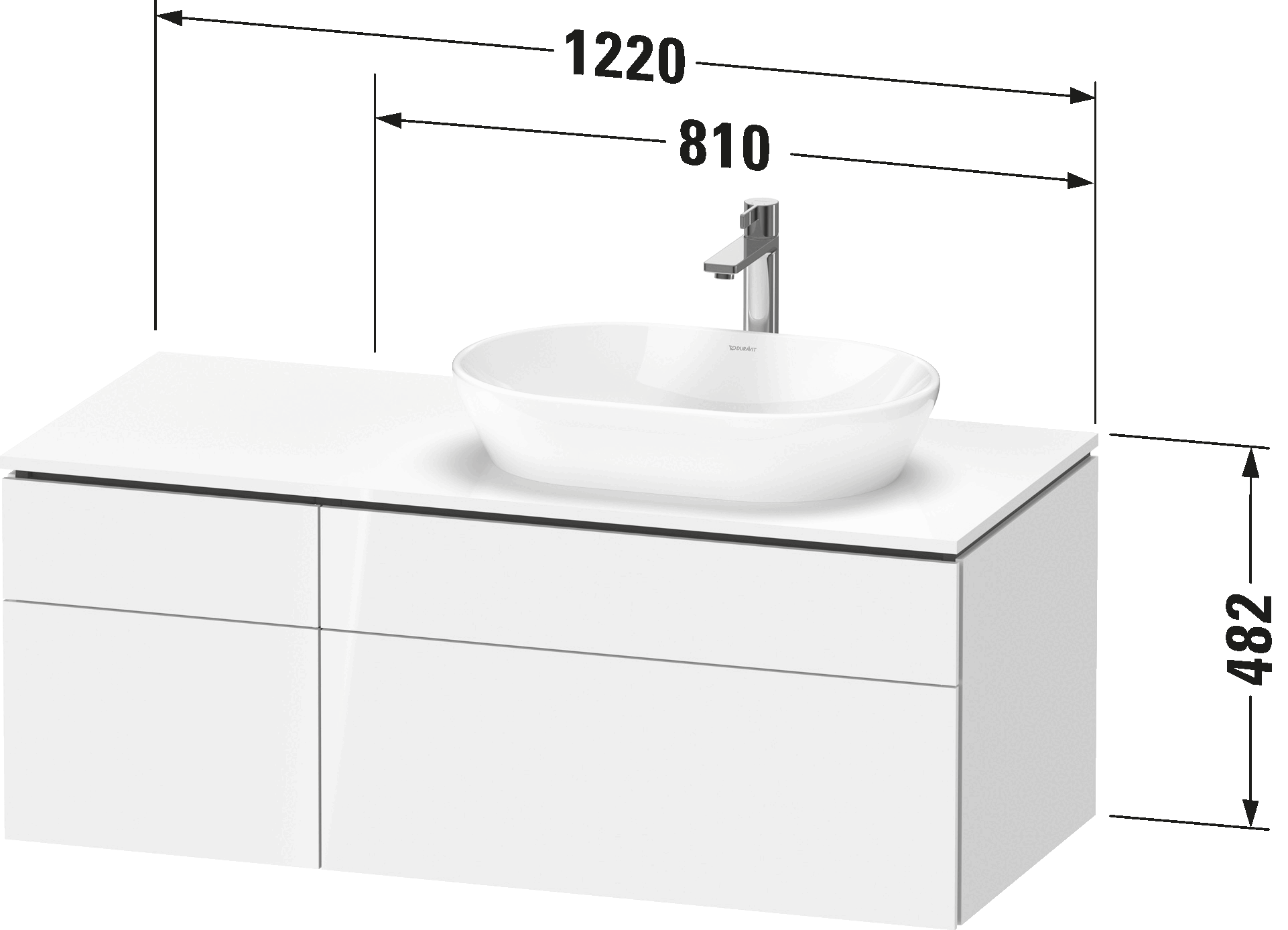 Console vanity unit wall-mounted, LC4874