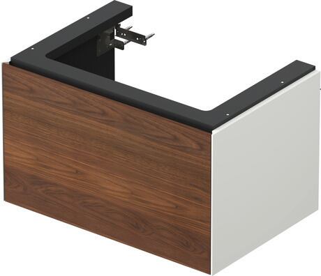 Vanity unit wall-mounted, WT424107736 Front: American walnut Matt, Solid wood, Corpus: White Satin Matt, Lacquer