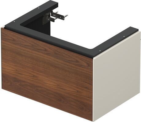 Vanity unit wall-mounted, WT424107739 Front: American walnut Matt, Solid wood, Corpus: Nordic white Satin Matt, Lacquer