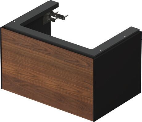 Vanity unit wall-mounted, WT424107758 Front: American walnut Matt, Solid wood, Corpus: Graphite Satin Matt, Lacquer