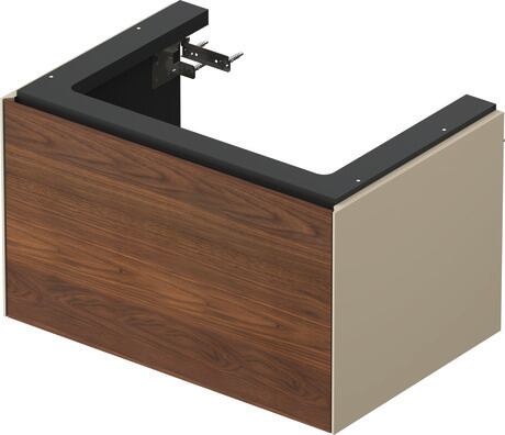 Vanity unit wall-mounted, WT424107760 Front: American walnut Matt, Solid wood, Corpus: taupe Satin Matt, Lacquer