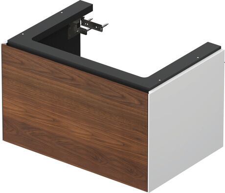 Vanity unit wall-mounted, WT424107785 Front: American walnut Matt, Solid wood, Corpus: White High Gloss, Lacquer