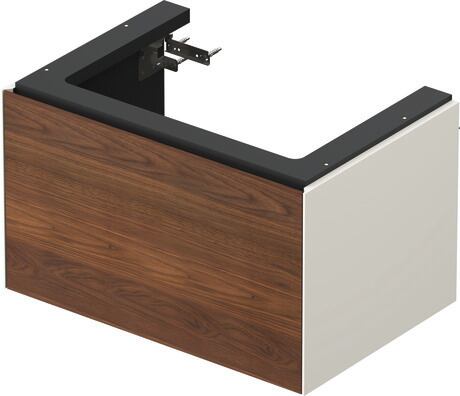 Vanity unit wall-mounted, WT4241077H4 Front: American walnut Matt, Solid wood, Corpus: Nordic white High Gloss, Lacquer