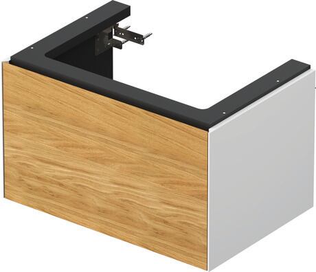 Vanity unit wall-mounted, WT42410H585 Front: Natural oak Matt, Solid wood, Corpus: White High Gloss, Lacquer