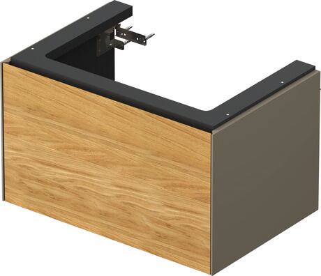 Vanity unit wall-mounted, WT42410H592 Front: Natural oak Matt, Solid wood, Corpus: Stone grey Satin Matt, Lacquer