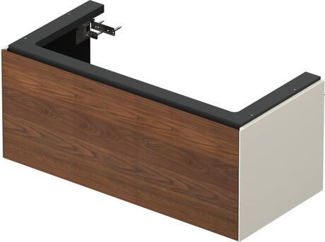 Vanity unit wall-mounted, WT424207739 Front: American walnut Matt, Solid wood, Corpus: Nordic white Satin Matt, Lacquer