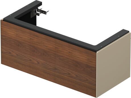 Vanity unit wall-mounted, WT424207760 Front: American walnut Matt, Solid wood, Corpus: taupe Satin Matt, Lacquer