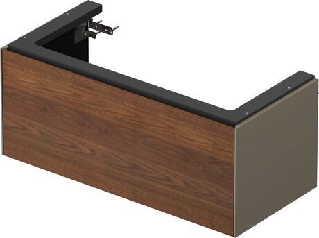 Vanity unit wall-mounted, WT424207792 Front: American walnut Matt, Solid wood, Corpus: Stone grey Satin Matt, Lacquer