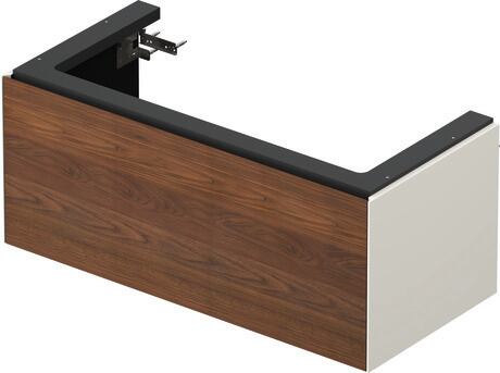 Vanity unit wall-mounted, WT4242077H4 Front: American walnut Matt, Solid wood, Corpus: Nordic white High Gloss, Lacquer